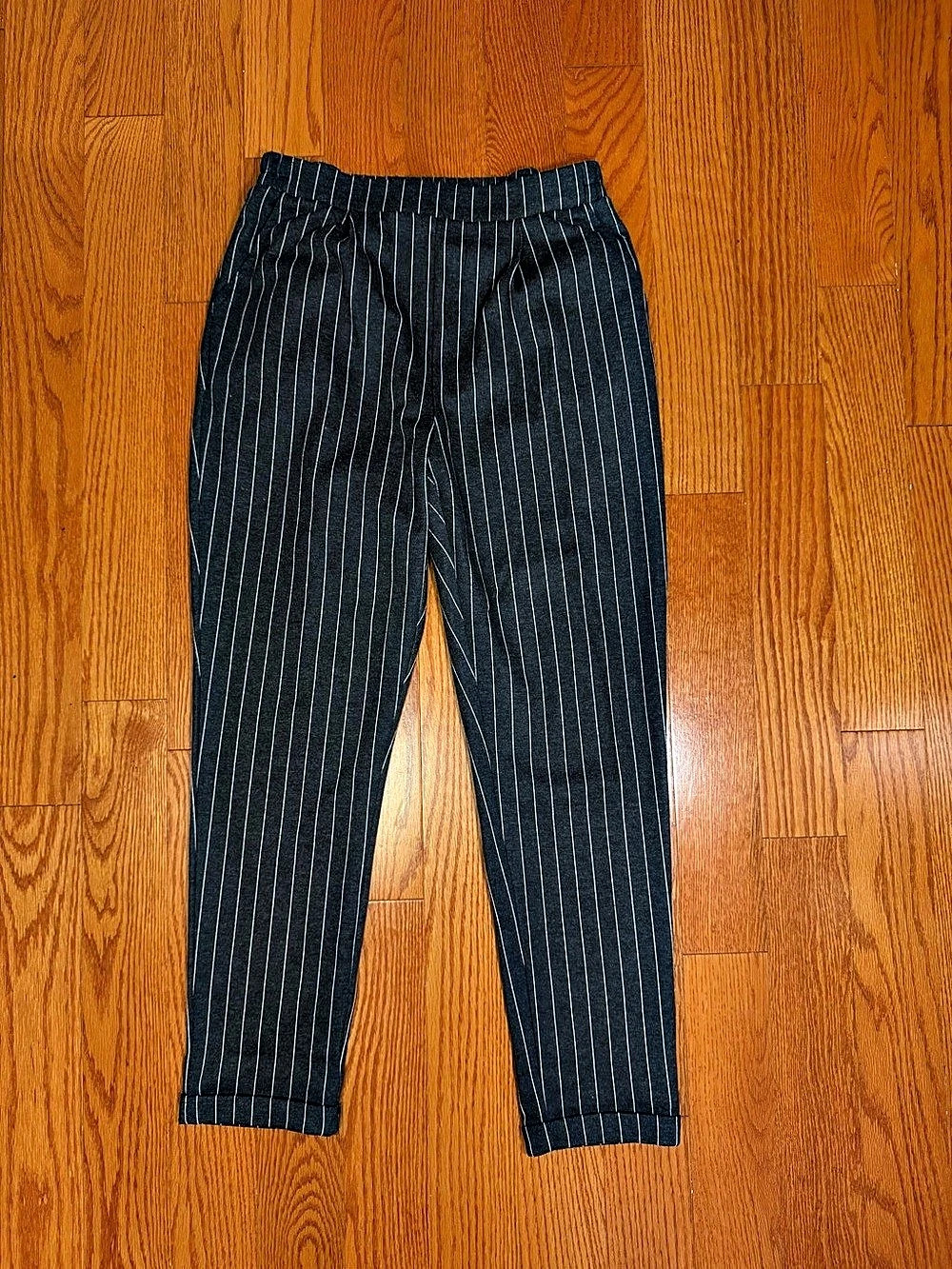 Streetwear Society - Pinstriped Pants in Black & White - Size Large